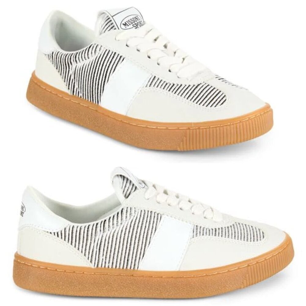 New Missoni 25MM Retro Low Top Platform White Sneakers Size 39